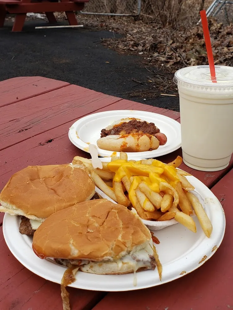 Sliders Cheese Fries and Mini Dogs
